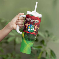 Suriname Independence Day Tumbler With Handle Wan Switi Srefidensi Dey - Wonder Print Shop