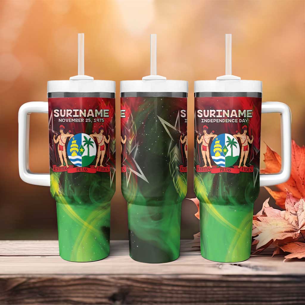 Suriname Independence Day Tumbler With Handle Wan Switi Srefidensi Dey - Wonder Print Shop