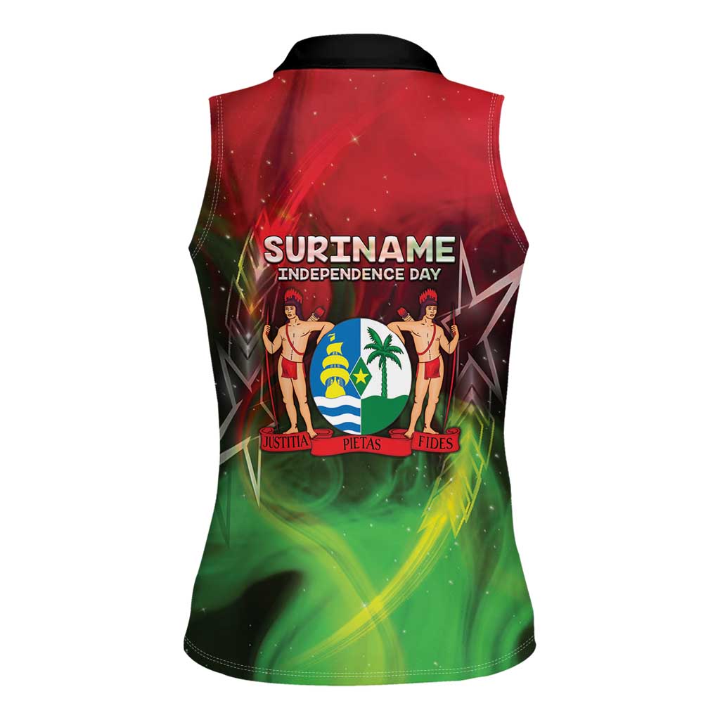 Suriname Independence Day Women Sleeveless Polo Shirt Wan Switi Srefidensi Dey - Wonder Print Shop