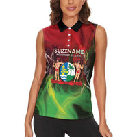 Suriname Independence Day Women Sleeveless Polo Shirt Wan Switi Srefidensi Dey - Wonder Print Shop