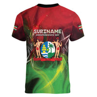 Suriname Independence Day Women V-Neck T-Shirt Wan Switi Srefidensi Dey - Wonder Print Shop