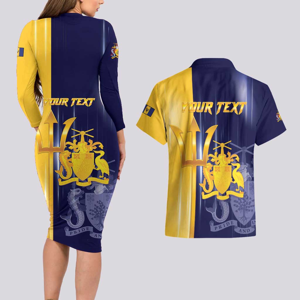 Barbados Independence Day Couples Matching Long Sleeve Bodycon Dress and Hawaiian Shirt Proud To Be Barbadian - Wonder Print Shop