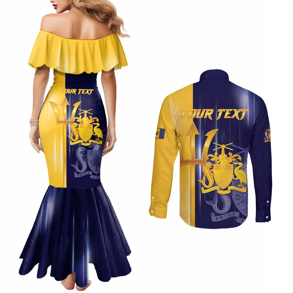 Barbados Independence Day Couples Matching Mermaid Dress and Long Sleeve Button Shirt Proud To Be Barbadian - Wonder Print Shop