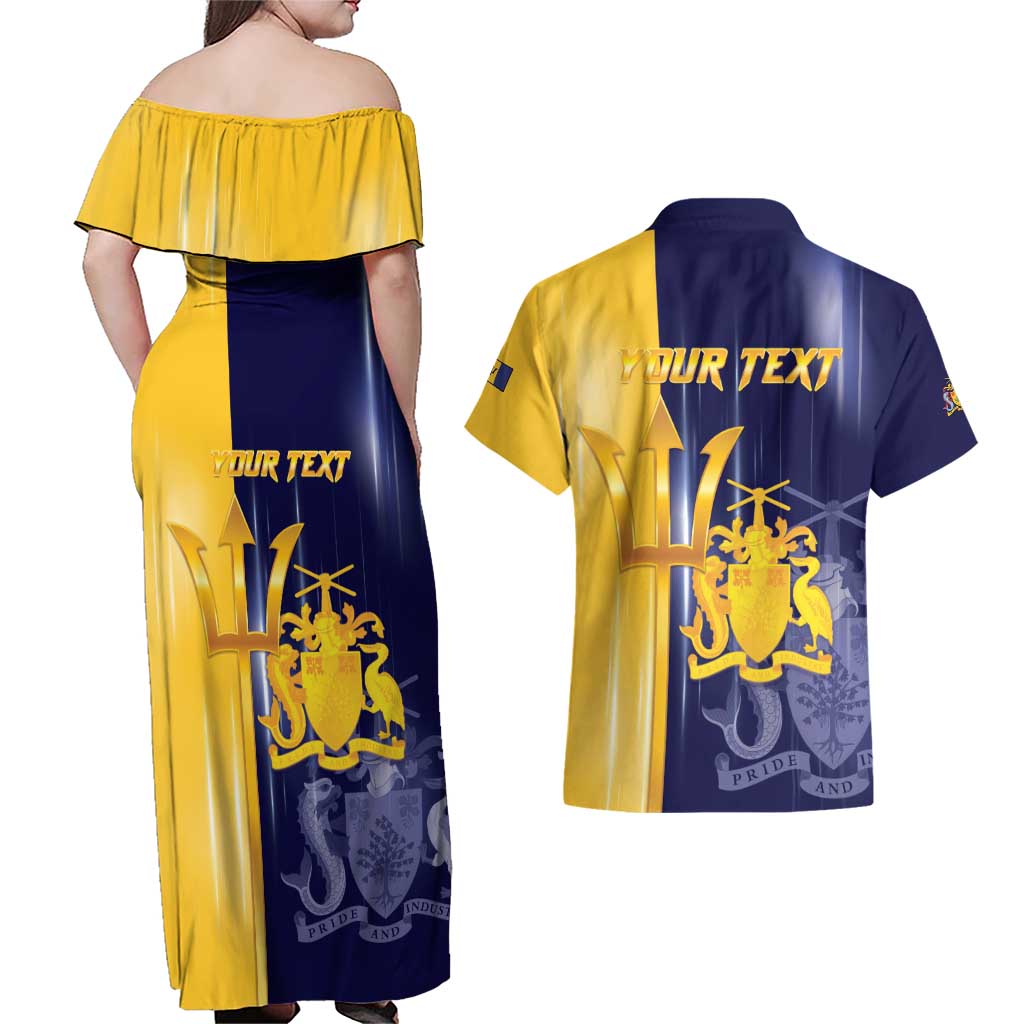 Barbados Independence Day Couples Matching Off Shoulder Maxi Dress and Hawaiian Shirt Proud To Be Barbadian - Wonder Print Shop