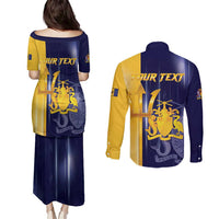 Barbados Independence Day Couples Matching Puletasi and Long Sleeve Button Shirt Proud To Be Barbadian - Wonder Print Shop