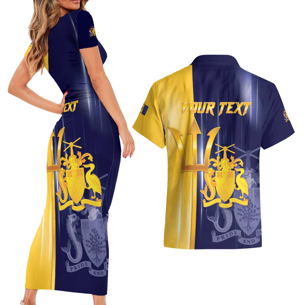 Barbados Independence Day Couples Matching Short Sleeve Bodycon Dress and Hawaiian Shirt Proud To Be Barbadian - Wonder Print Shop