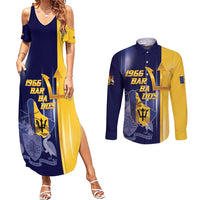 Barbados Independence Day Couples Matching Summer Maxi Dress and Long Sleeve Button Shirt Proud To Be Barbadian - Wonder Print Shop