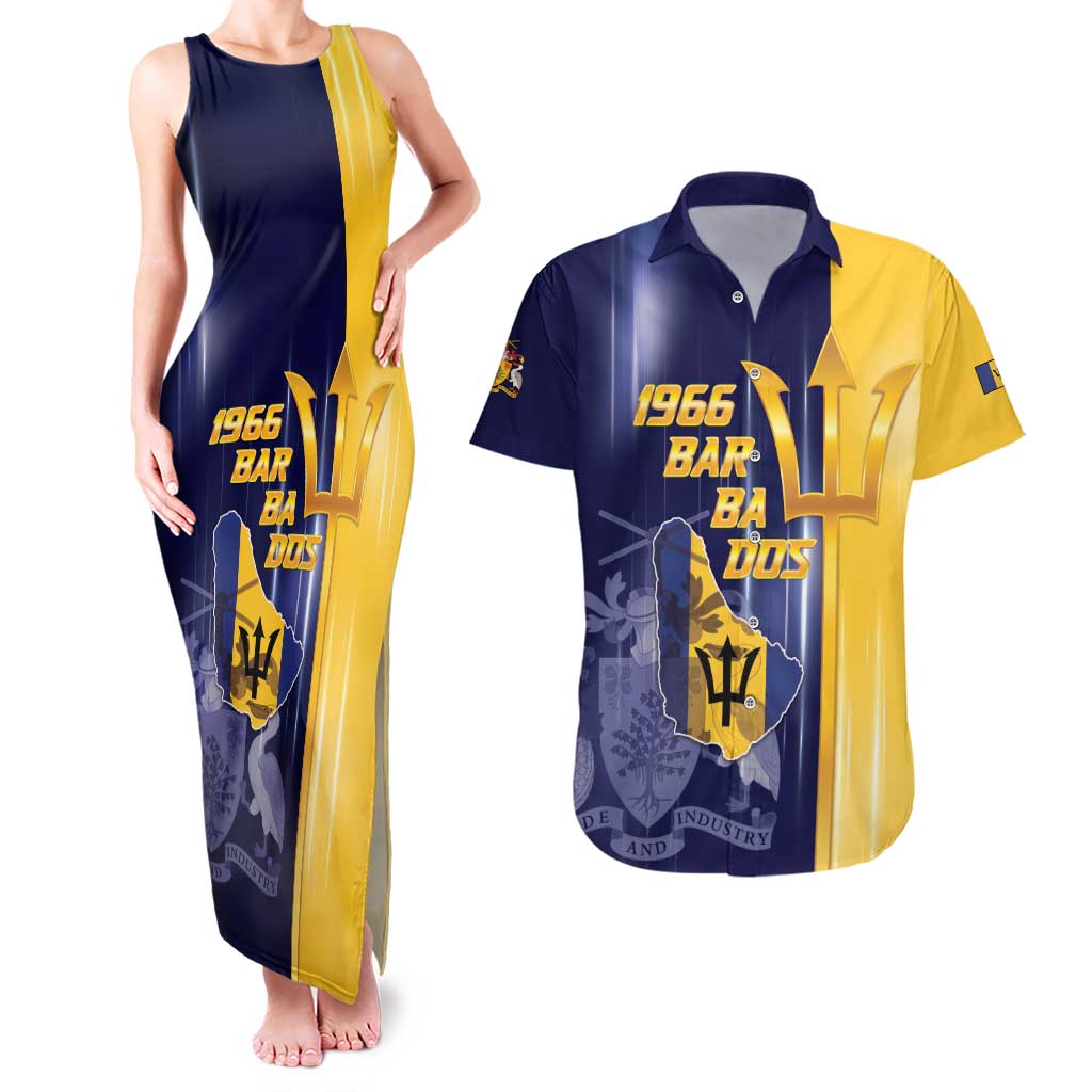 Barbados Independence Day Couples Matching Tank Maxi Dress and Hawaiian Shirt Proud To Be Barbadian - Wonder Print Shop