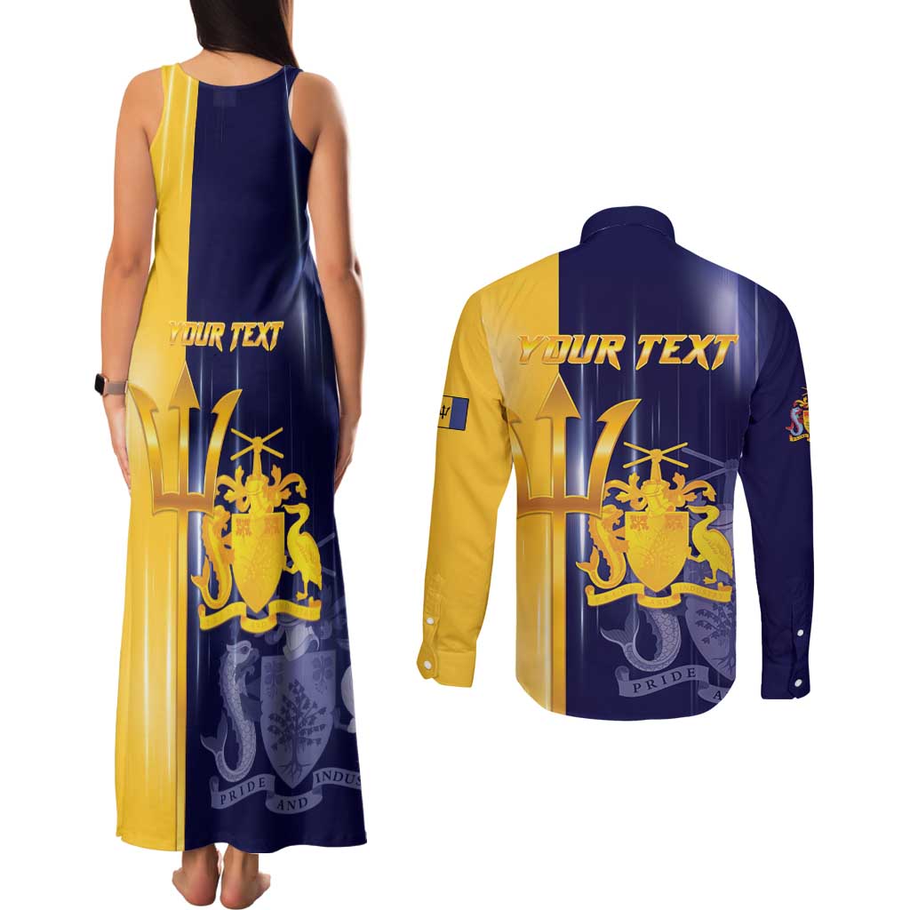 Barbados Independence Day Couples Matching Tank Maxi Dress and Long Sleeve Button Shirt Proud To Be Barbadian - Wonder Print Shop