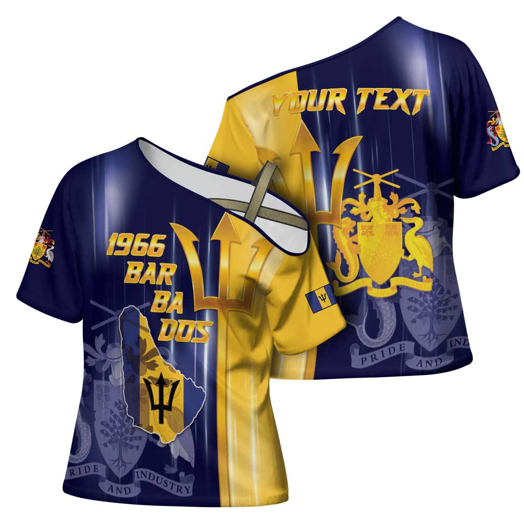 Barbados Independence Day Cross Shoulder Shirt Proud To Be Barbadian - Wonder Print Shop