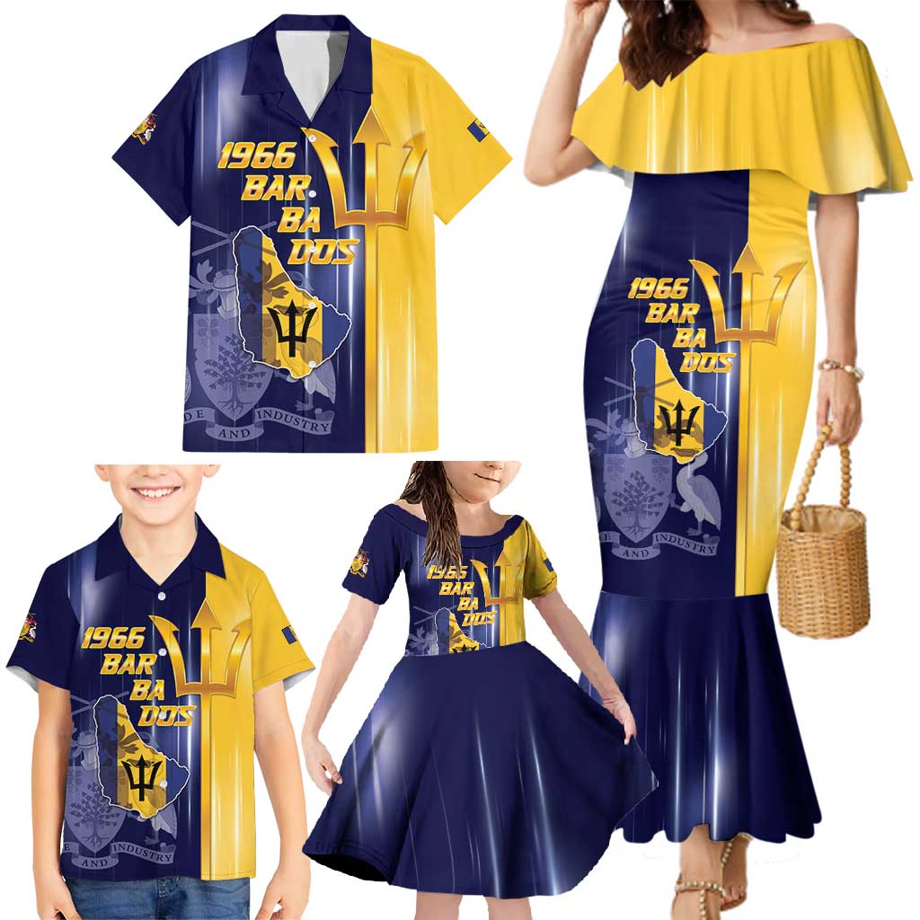 Barbados Independence Day Family Matching Mermaid Dress and Hawaiian Shirt Proud To Be Barbadian - Wonder Print Shop