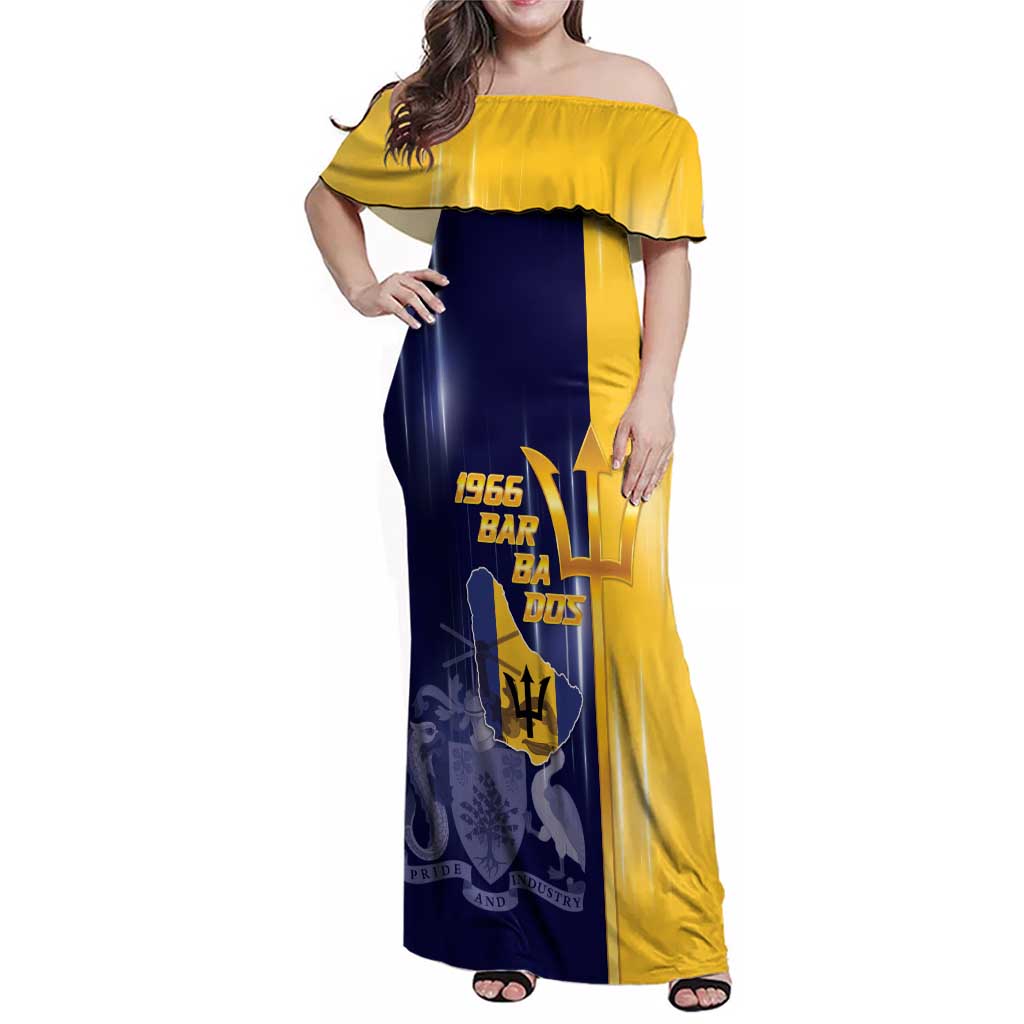 Barbados Independence Day Family Matching Off Shoulder Maxi Dress and Hawaiian Shirt Proud To Be Barbadian - Wonder Print Shop