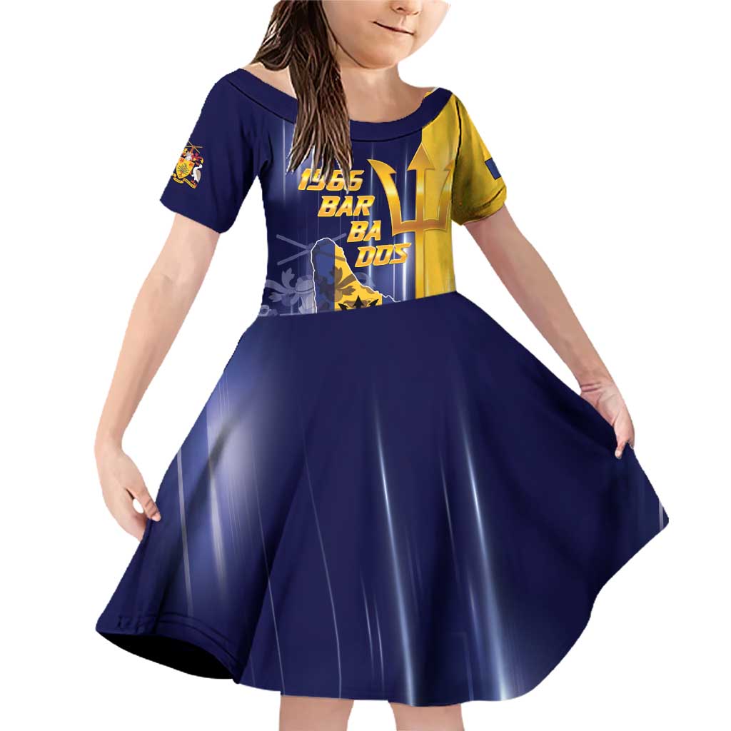 Barbados Independence Day Family Matching Off Shoulder Short Dress and Hawaiian Shirt Proud To Be Barbadian - Wonder Print Shop