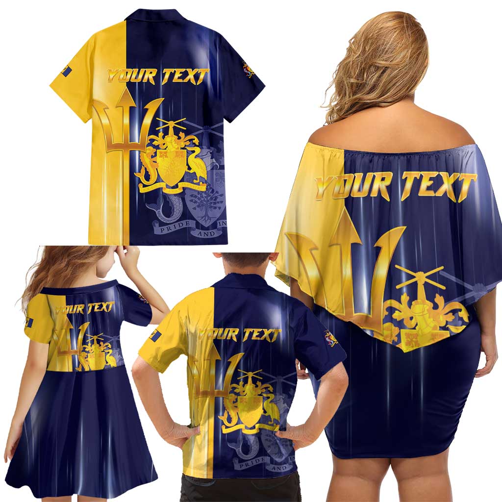 Barbados Independence Day Family Matching Off Shoulder Short Dress and Hawaiian Shirt Proud To Be Barbadian - Wonder Print Shop