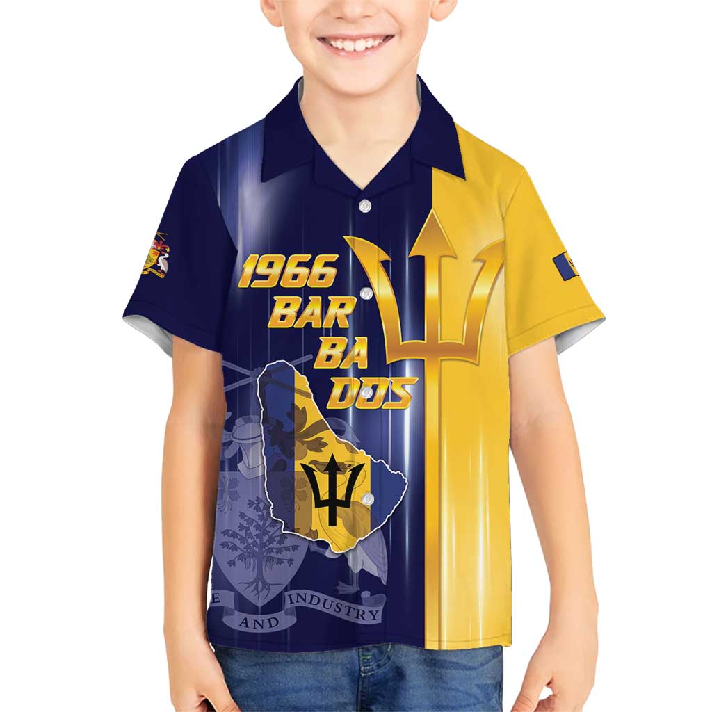 Barbados Independence Day Family Matching Off Shoulder Short Dress and Hawaiian Shirt Proud To Be Barbadian - Wonder Print Shop