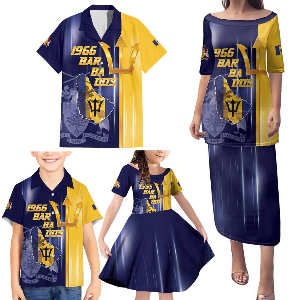 Barbados Independence Day Family Matching Puletasi and Hawaiian Shirt Proud To Be Barbadian - Wonder Print Shop