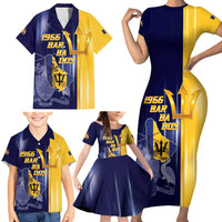 Barbados Independence Day Family Matching Short Sleeve Bodycon Dress and Hawaiian Shirt Proud To Be Barbadian - Wonder Print Shop