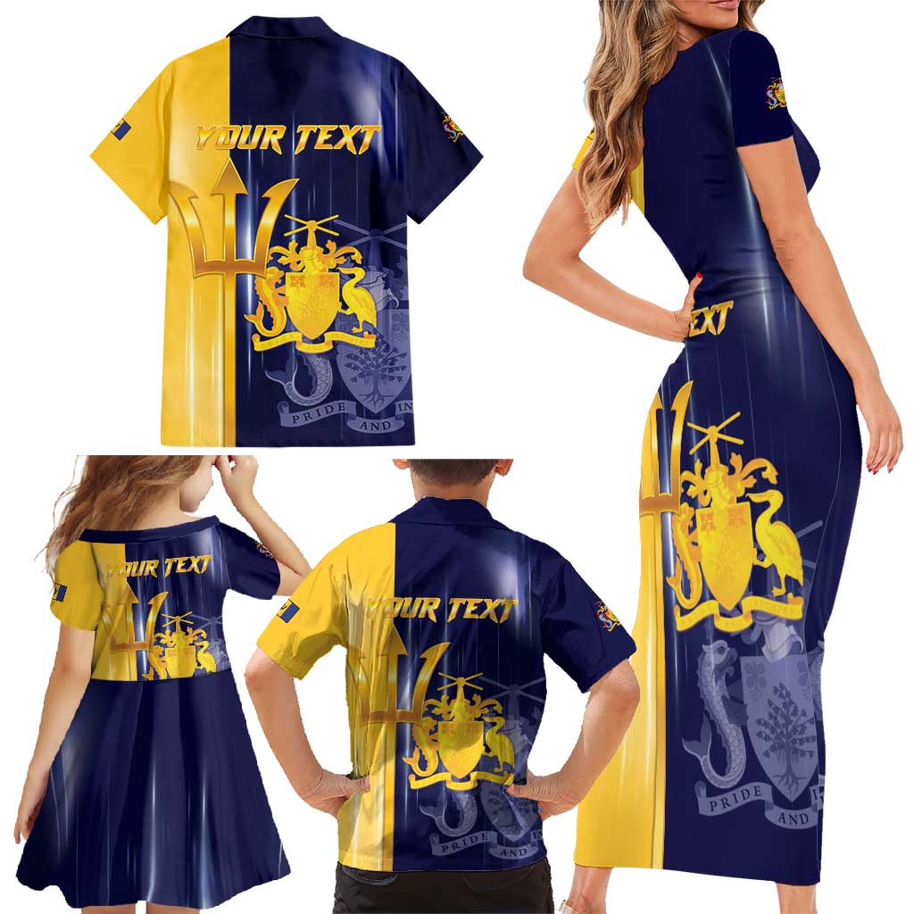 Barbados Independence Day Family Matching Short Sleeve Bodycon Dress and Hawaiian Shirt Proud To Be Barbadian - Wonder Print Shop