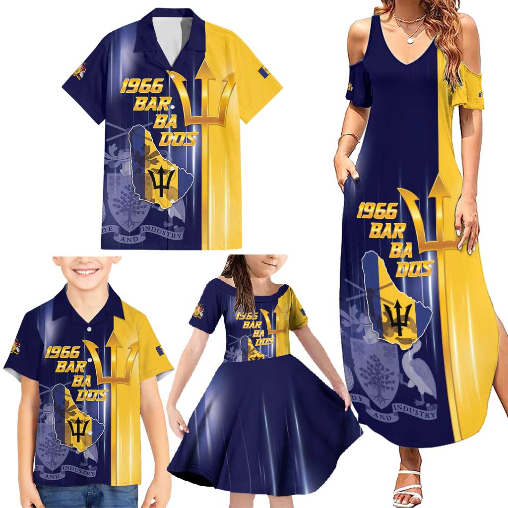 Barbados Independence Day Family Matching Summer Maxi Dress and Hawaiian Shirt Proud To Be Barbadian - Wonder Print Shop