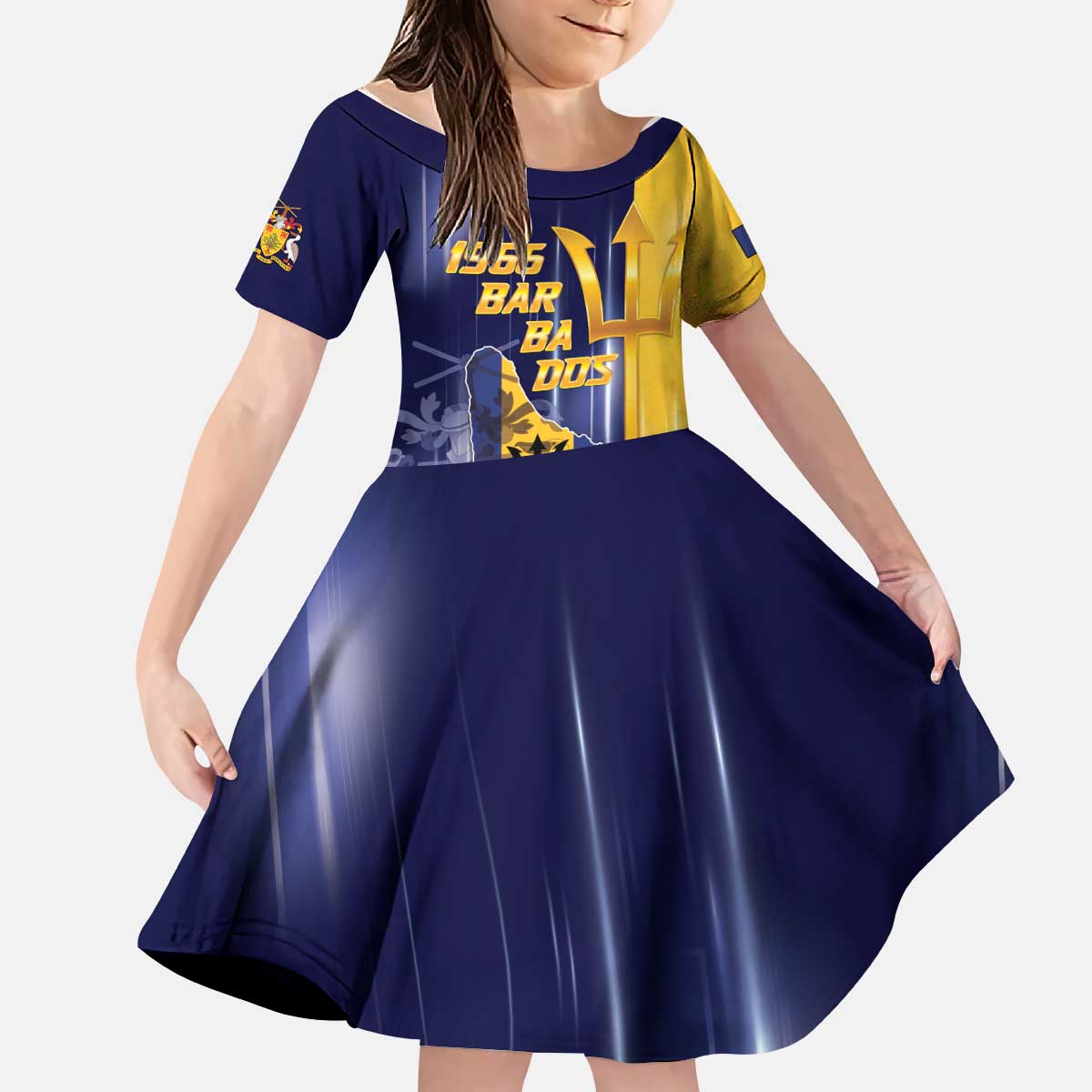 Barbados Independence Day Kid Short Sleeve Dress Proud To Be Barbadian - Wonder Print Shop