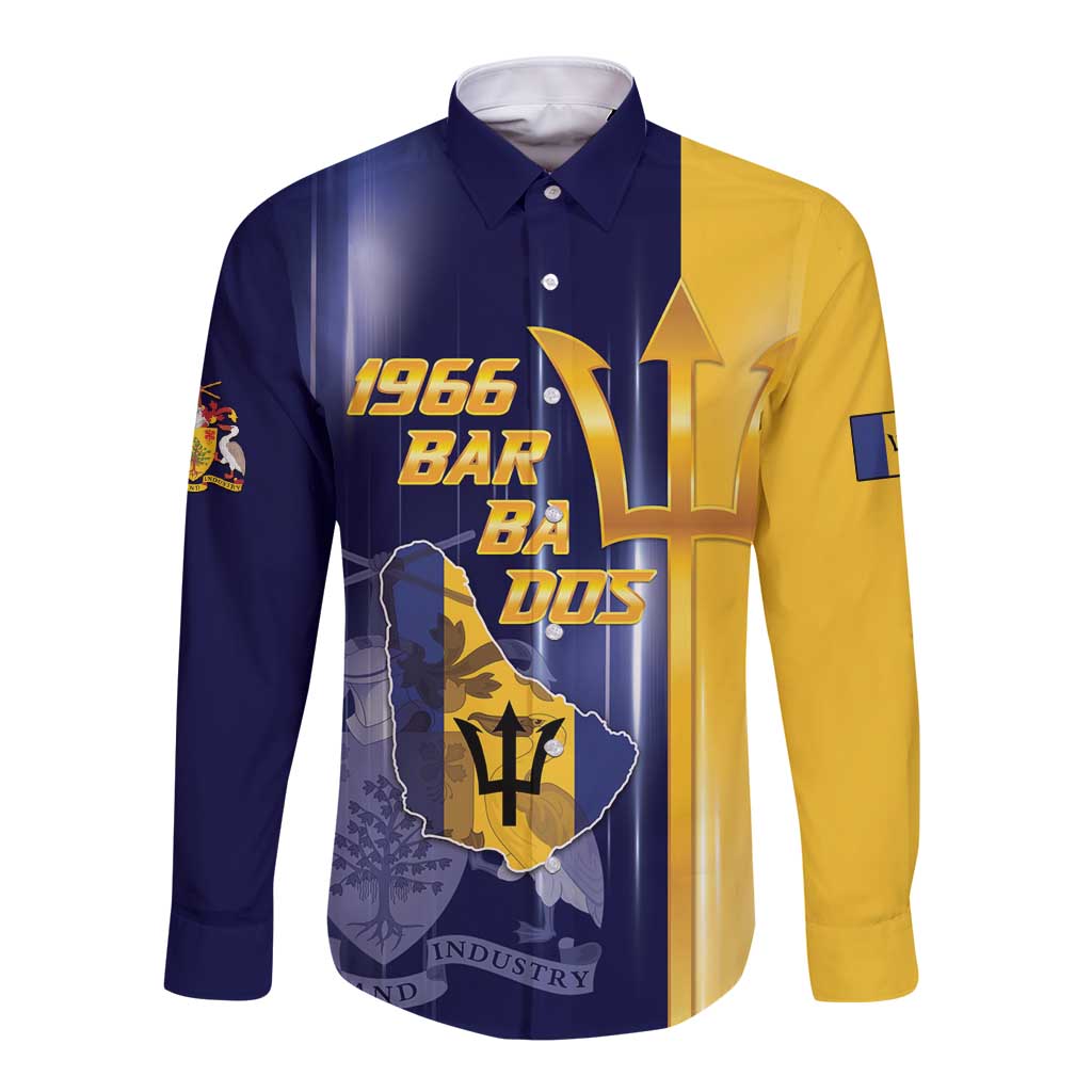 Barbados Independence Day Long Sleeve Button Shirt Proud To Be Barbadian - Wonder Print Shop