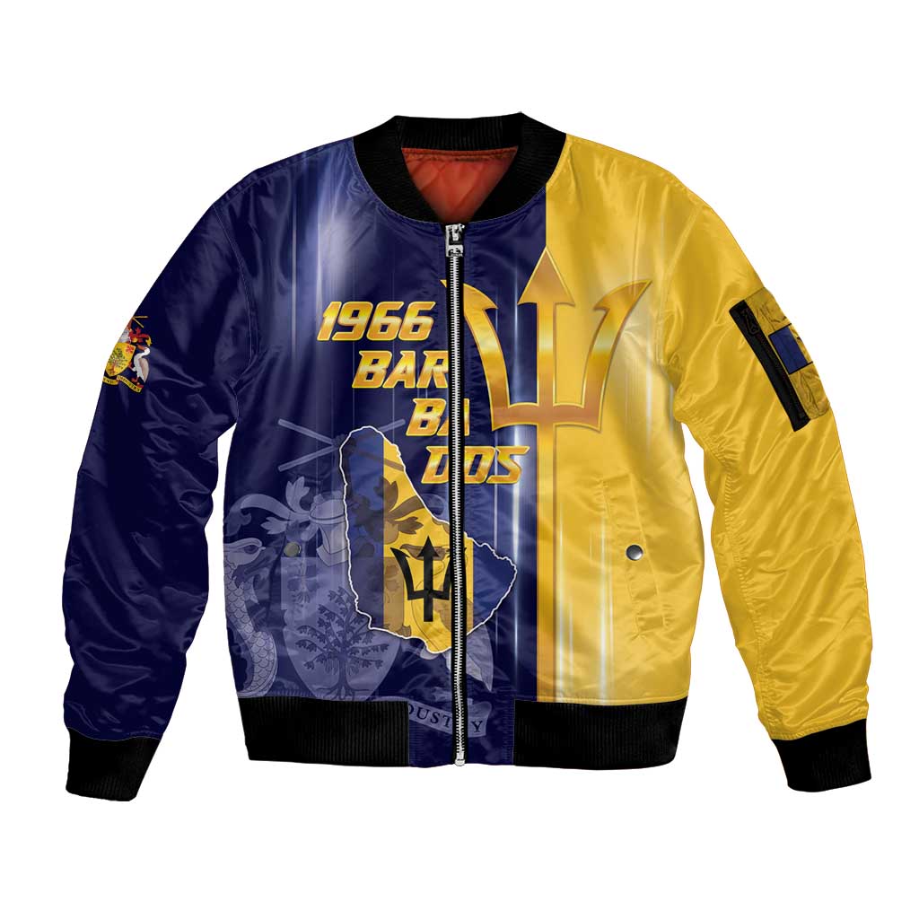 Barbados Independence Day Sleeve Zip Bomber Jacket Proud To Be Barbadian - Wonder Print Shop