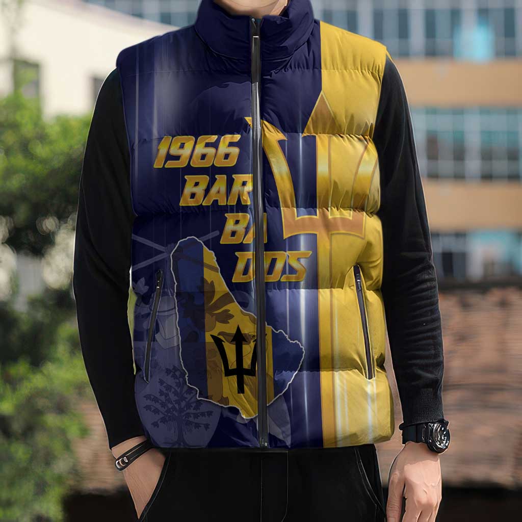 Barbados Independence Day Sleeveless Puffer Jacket Proud To Be Barbadian - Wonder Print Shop