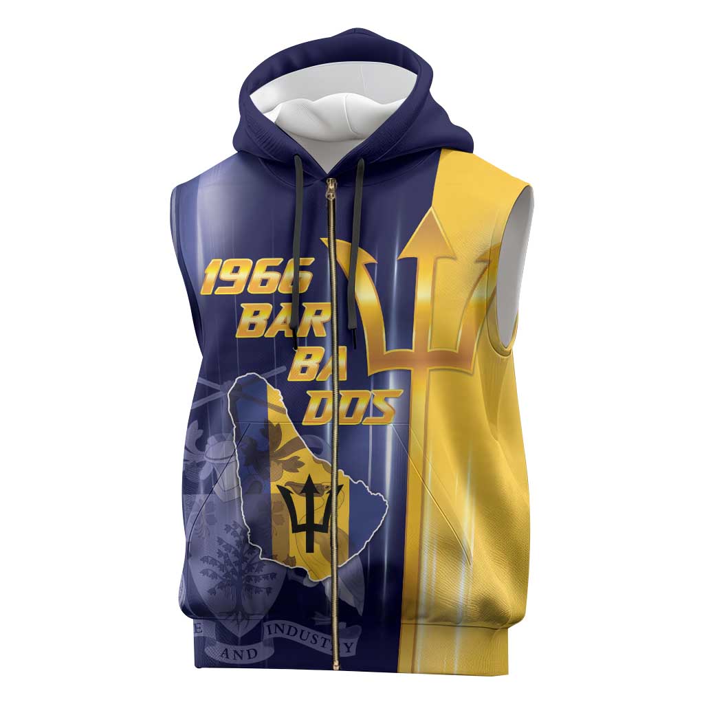 Barbados Independence Day Sleeveless Zip Hoodie Proud To Be Barbadian - Wonder Print Shop
