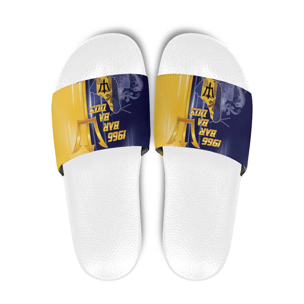 Barbados Independence Day Slide Sandals Proud To Be Barbadian - Wonder Print Shop