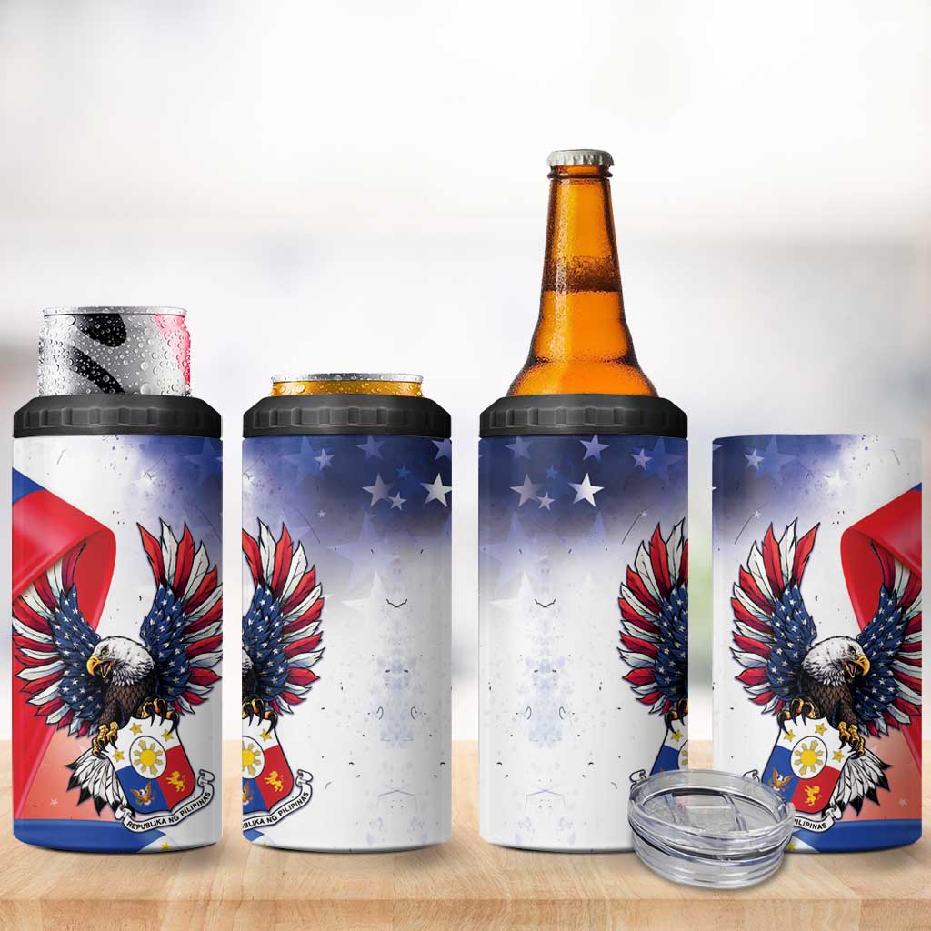 Filipino American History Month 4 in 1 Can Cooler Tumbler Philippines Proud Of My Roots - Wonder Print Shop