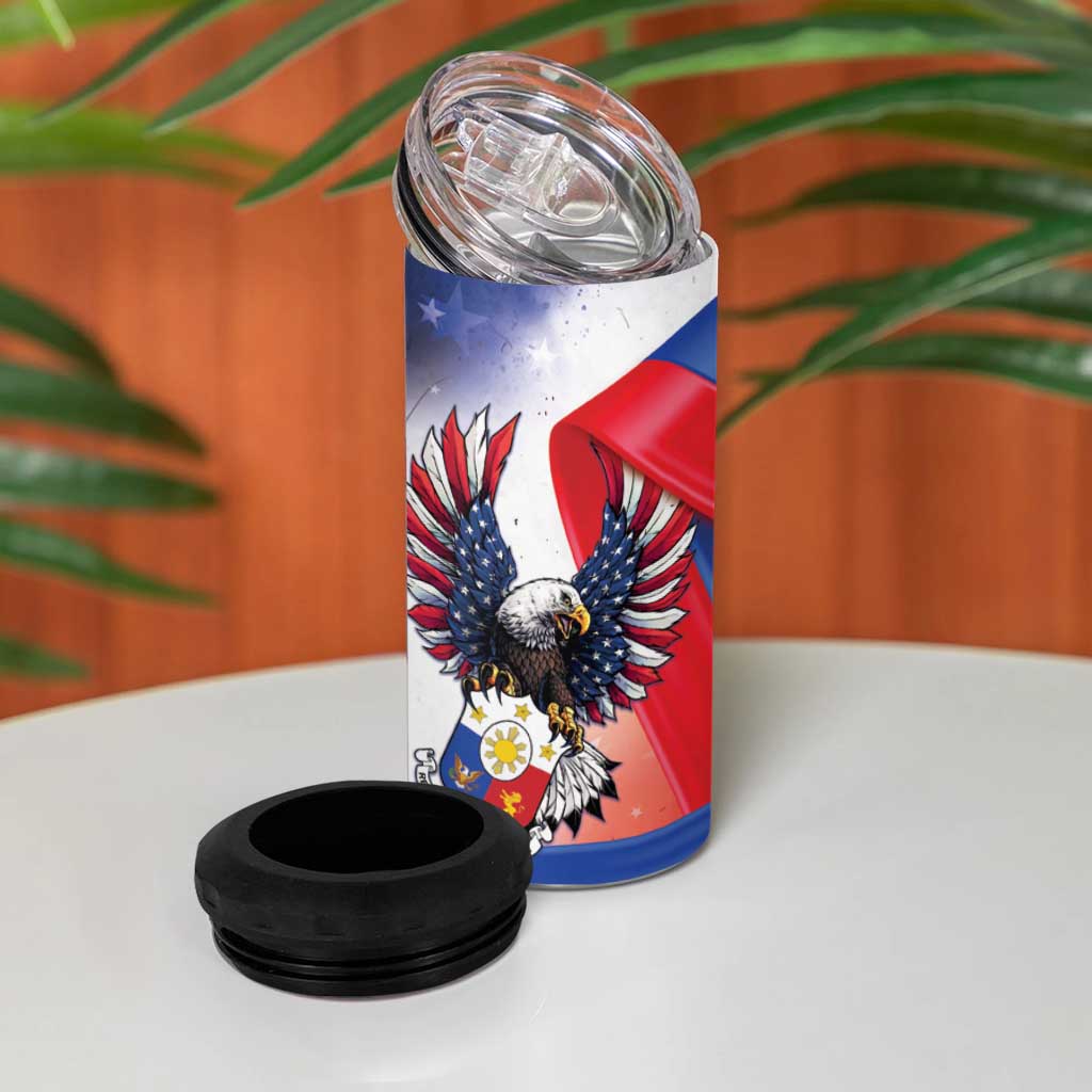 Filipino American History Month 4 in 1 Can Cooler Tumbler Philippines Proud Of My Roots - Wonder Print Shop