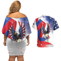 Filipino American History Month Couples Matching Off Shoulder Short Dress and Hawaiian Shirt Philippines Proud Of My Roots - Wonder Print Shop