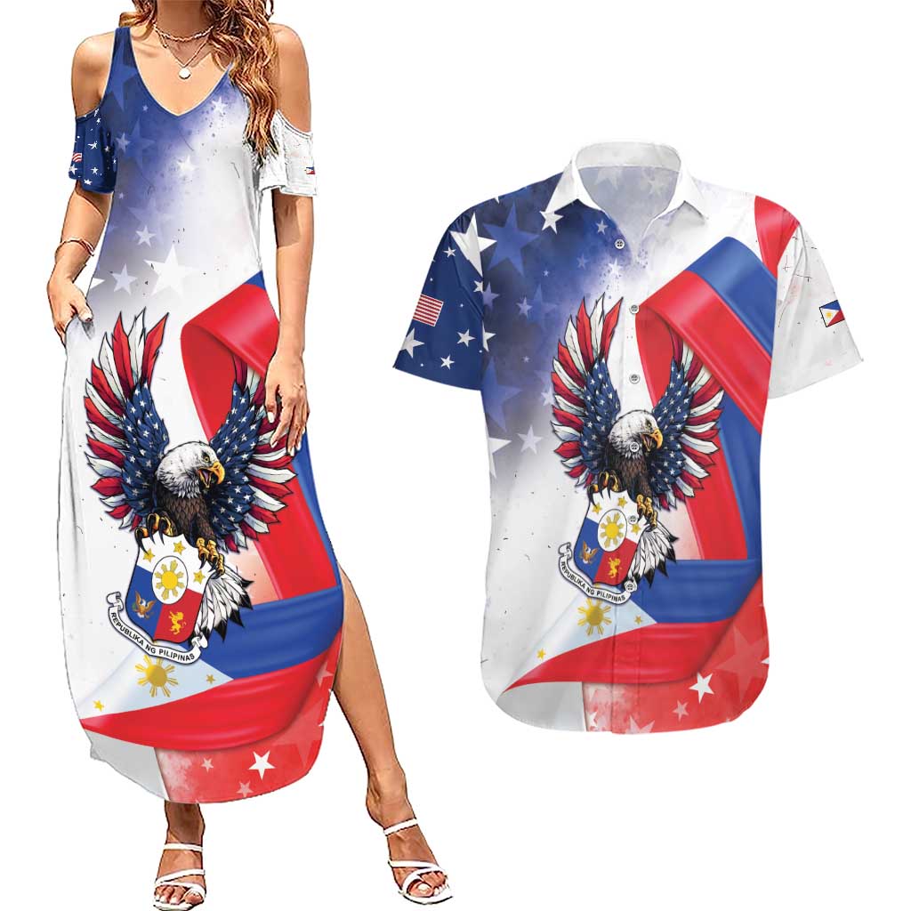 Filipino American History Month Couples Matching Summer Maxi Dress and Hawaiian Shirt Philippines Proud Of My Roots - Wonder Print Shop