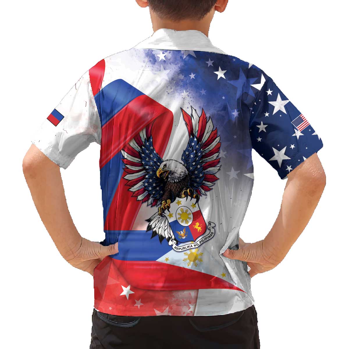 Filipino American History Month Family Matching Off The Shoulder Long Sleeve Dress and Hawaiian Shirt Philippines Proud Of My Roots - Wonder Print Shop