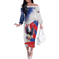 Filipino American History Month Family Matching Off The Shoulder Long Sleeve Dress and Hawaiian Shirt Philippines Proud Of My Roots - Wonder Print Shop