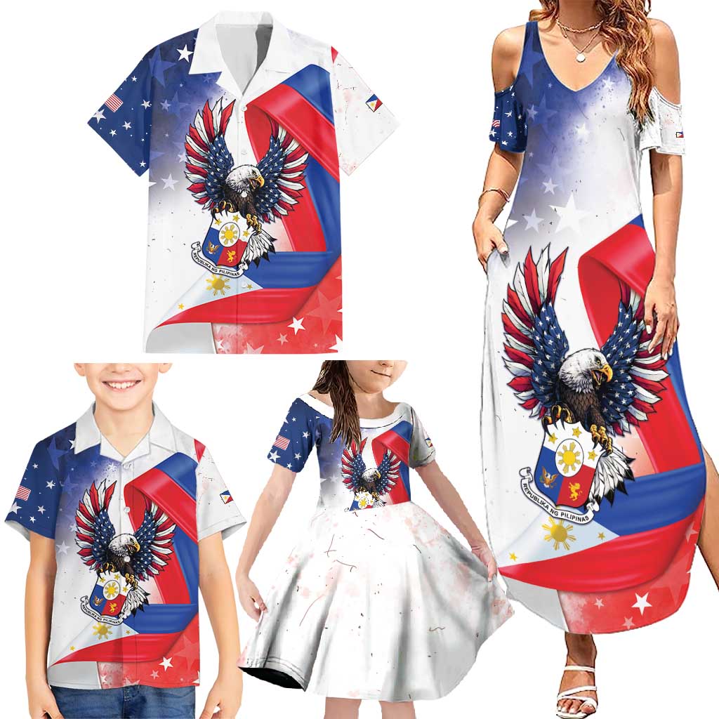 Filipino American History Month Family Matching Summer Maxi Dress and Hawaiian Shirt Philippines Proud Of My Roots - Wonder Print Shop