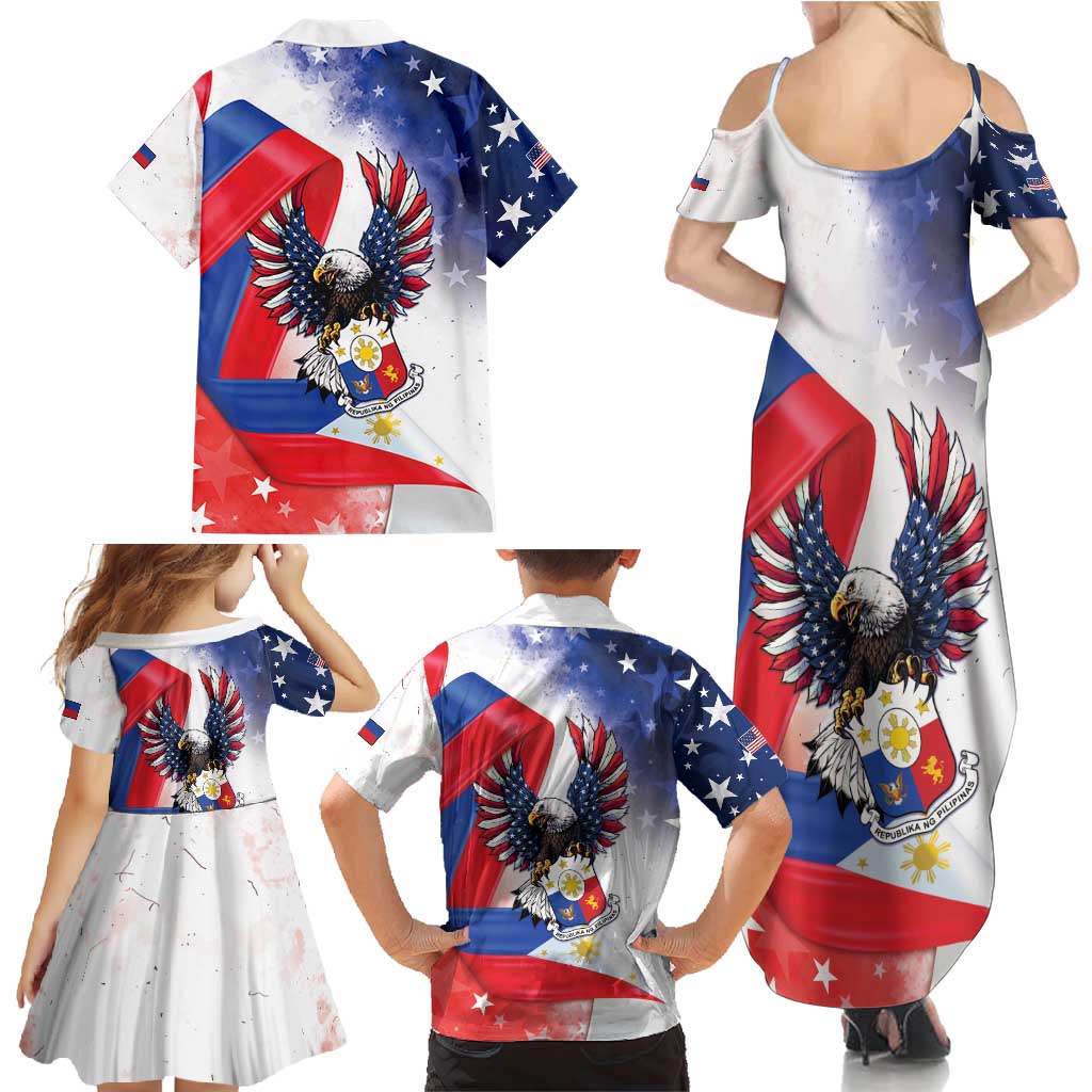 Filipino American History Month Family Matching Summer Maxi Dress and Hawaiian Shirt Philippines Proud Of My Roots - Wonder Print Shop