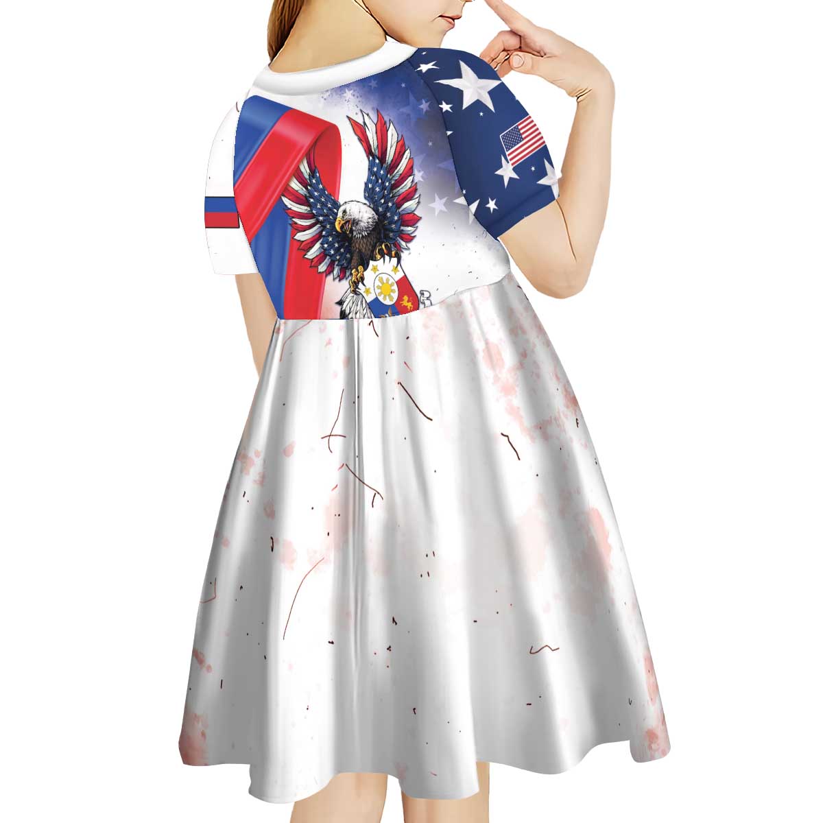 Filipino American History Month Kid Short Sleeve Dress Philippines Proud Of My Roots - Wonder Print Shop