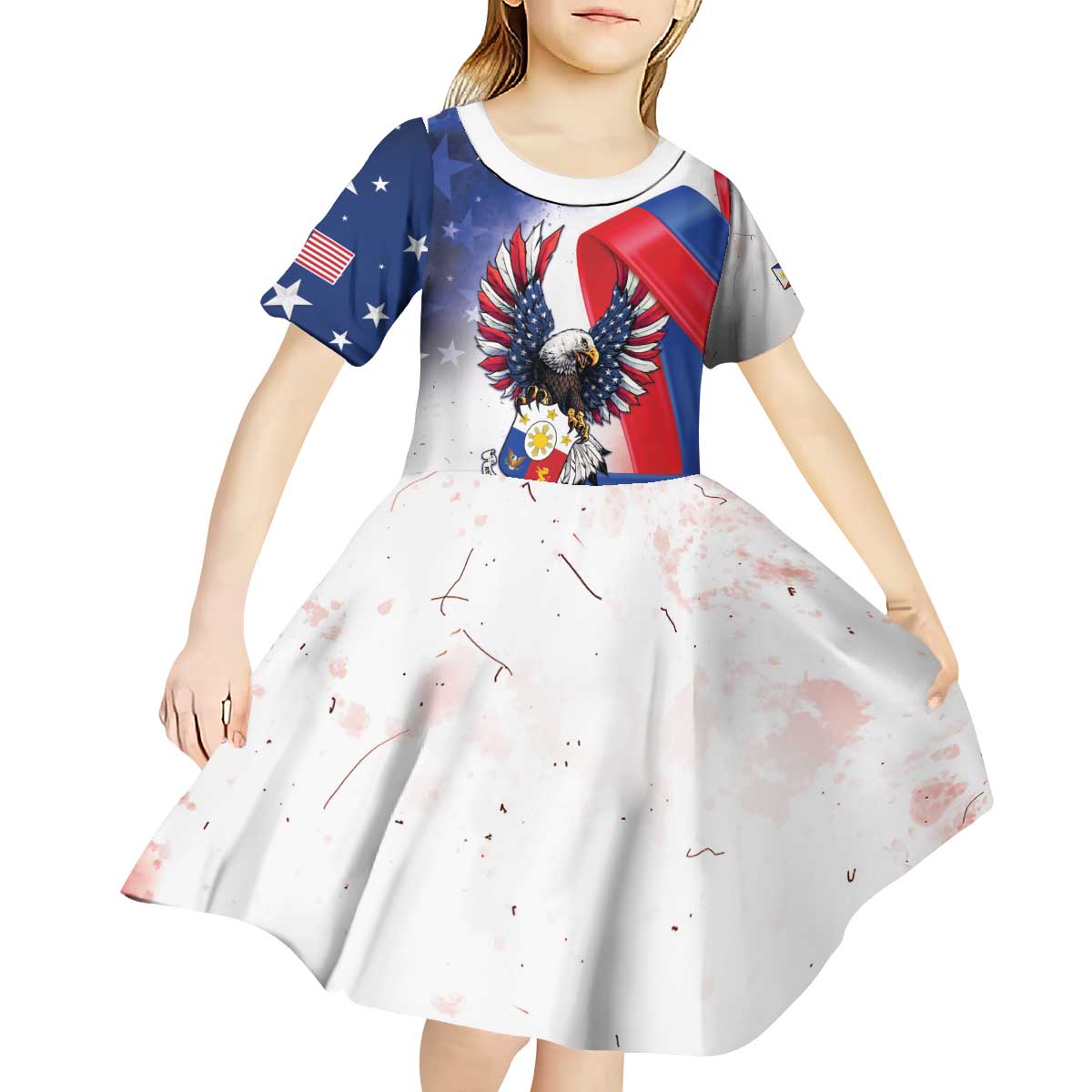 Filipino American History Month Kid Short Sleeve Dress Philippines Proud Of My Roots - Wonder Print Shop