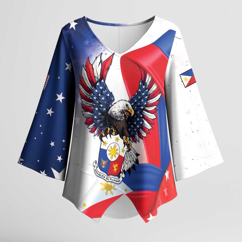 Filipino American History Month Kimono Sleeve Blouse Philippines Proud Of My Roots - Wonder Print Shop