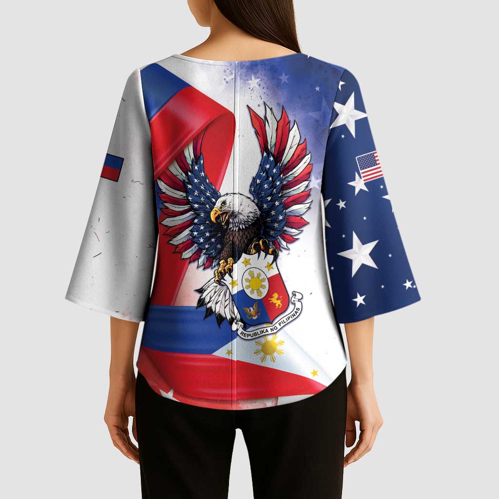 Filipino American History Month Kimono Sleeve Blouse Philippines Proud Of My Roots - Wonder Print Shop