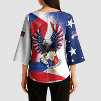 Filipino American History Month Kimono Sleeve Blouse Philippines Proud Of My Roots - Wonder Print Shop