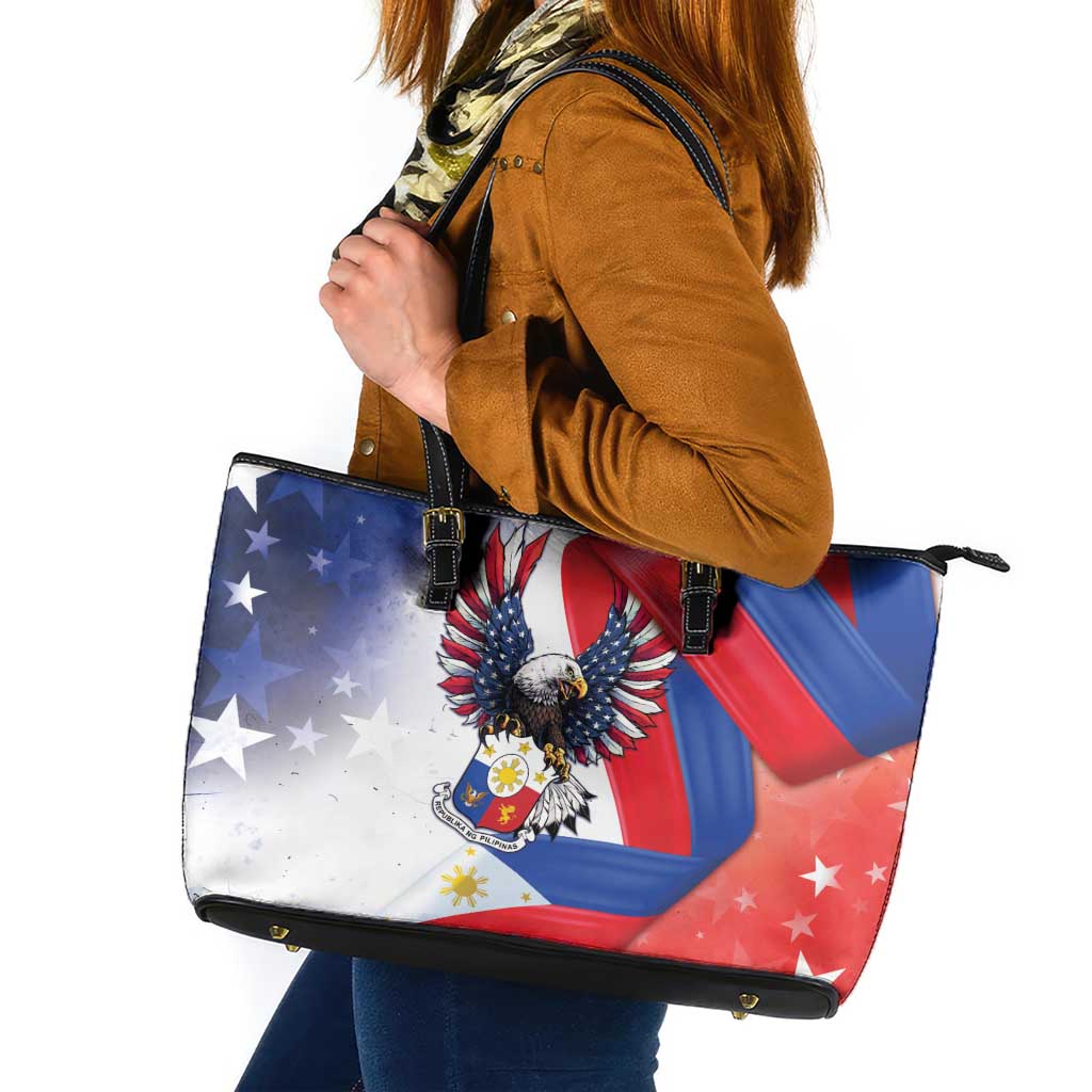Filipino American History Month Leather Tote Bag Philippines Proud Of My Roots - Wonder Print Shop