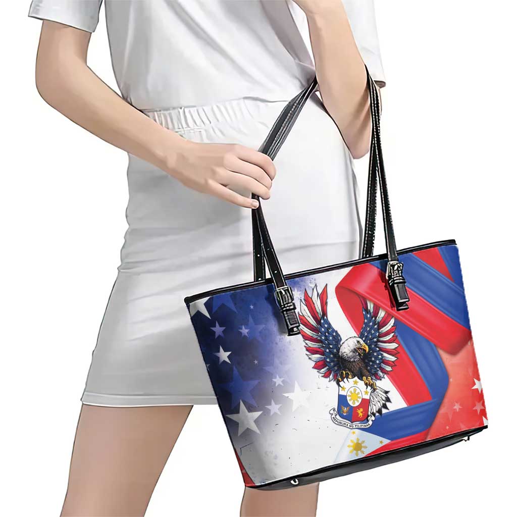 Filipino American History Month Leather Tote Bag Philippines Proud Of My Roots - Wonder Print Shop