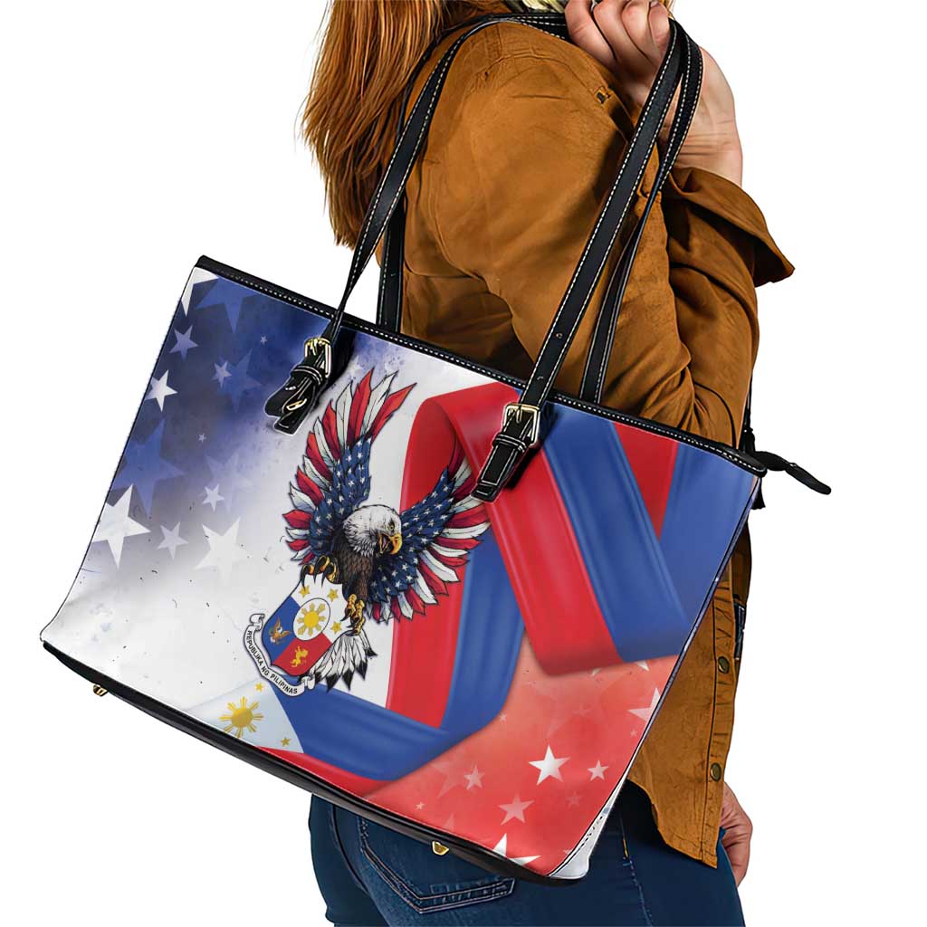 Filipino American History Month Leather Tote Bag Philippines Proud Of My Roots - Wonder Print Shop
