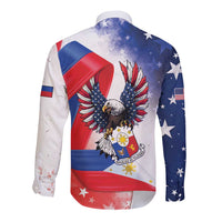 Filipino American History Month Long Sleeve Button Shirt Philippines Proud Of My Roots - Wonder Print Shop
