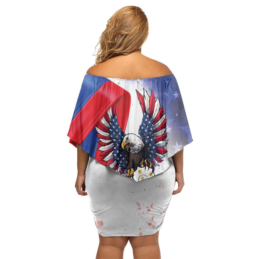 Filipino American History Month Off Shoulder Short Dress Philippines Proud Of My Roots - Wonder Print Shop