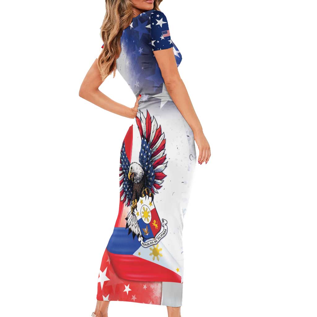 Filipino American History Month Short Sleeve Bodycon Dress Philippines Proud Of My Roots - Wonder Print Shop
