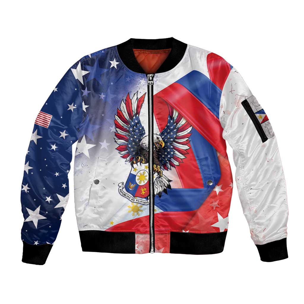 Filipino American History Month Sleeve Zip Bomber Jacket Philippines Proud Of My Roots - Wonder Print Shop