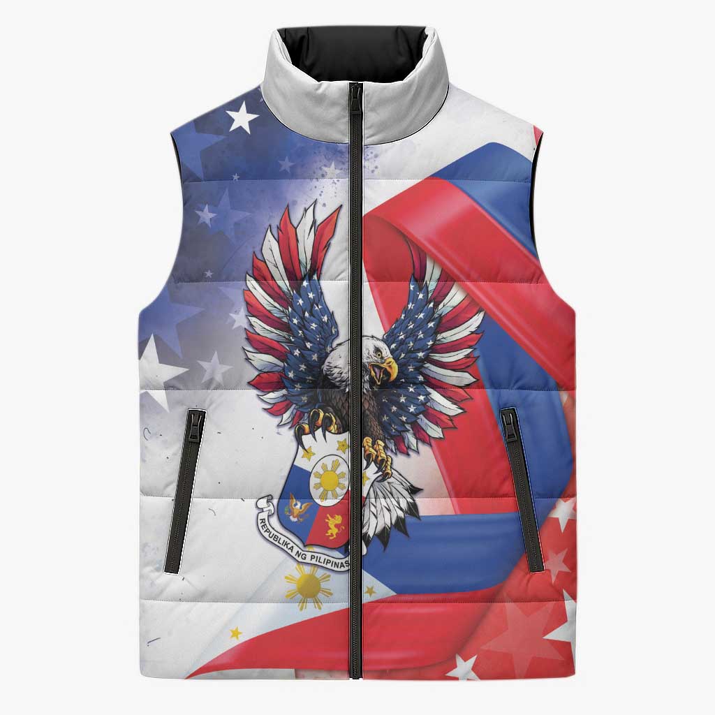 Filipino American History Month Sleeveless Puffer Jacket Philippines Proud Of My Roots - Wonder Print Shop